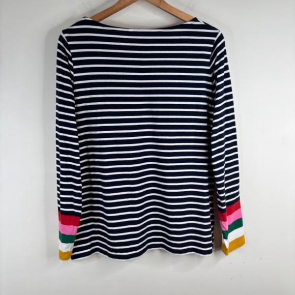 Boden Breton Long Sleeve T Shirt 13 Rainbow Cuff Tee Navy Stripe Nautical Preppy - Picture 5 of 11
